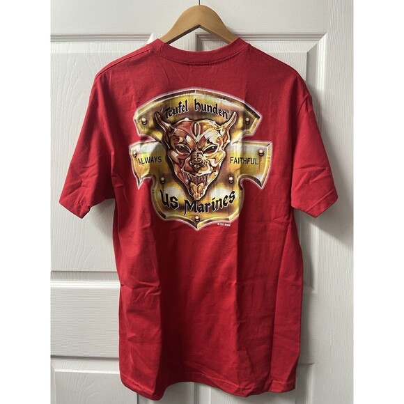 Rothco US Marines T Shirt Mens Large Red Always Faithful Military Crew Neck - Picture 1 of 7